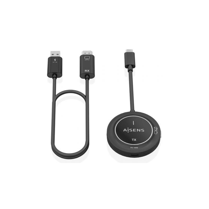 Adaptador/transmisor de vídeo inalámbrico usb tipo-c - hdmi aisens aswl-h2kc30m004-bk/ 100w