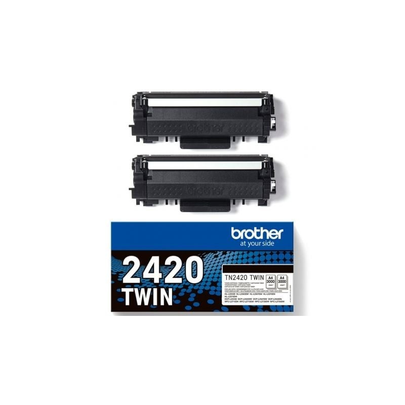 Tóner original brother tn2420twin multipack xl alta capacidad/ 2x negro