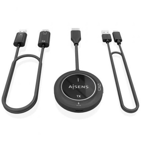 Adaptador/transmisor de vídeo inalámbrico hdmi aisens aswl-h2k30m002-bk