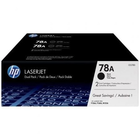 Tóner original hp nº78a multipack/ 2x negro