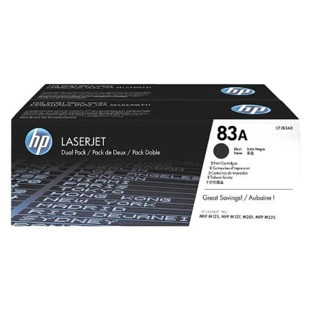 Tóner original hp nº83a multipack/ 2x negro