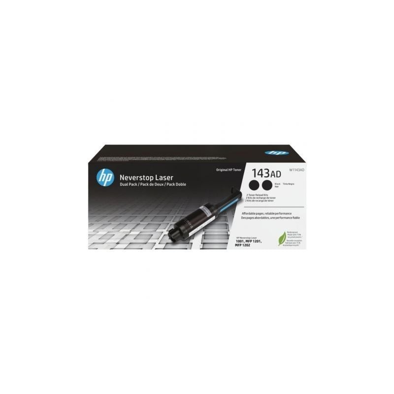 Kit de recarga tóner original nº143ad multipack/ 2x negro