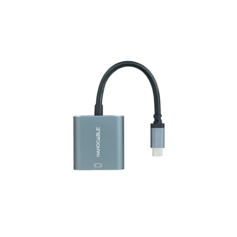Cable conversor nanocable 10.16.4103-g/ usb tipo-c macho - dvi-d (24+1) hembra/ 15cm/ gris