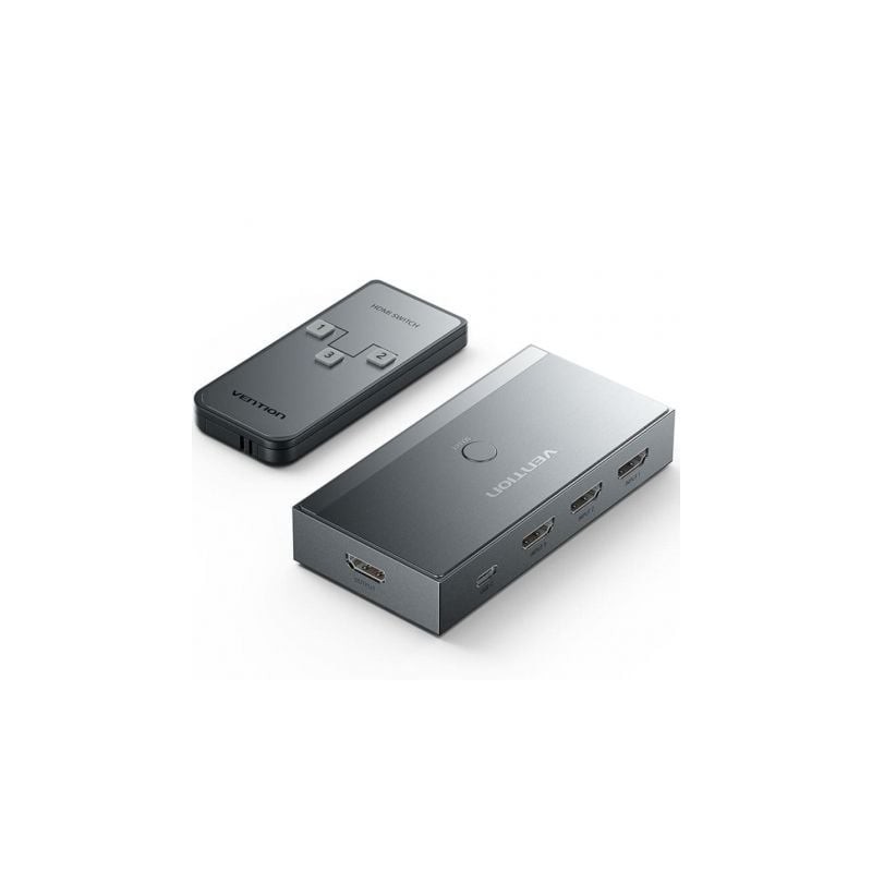Switch conmutador 8k hdmi 2.1 vention akrh0 hdmi hembra/ 3x hdmi hembra/ 1x usb tipo-c dp