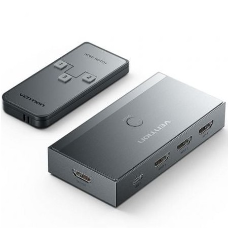 Switch conmutador 8k hdmi 2.1 vention akrh0 hdmi hembra/ 3x hdmi hembra/ 1x usb tipo-c dp