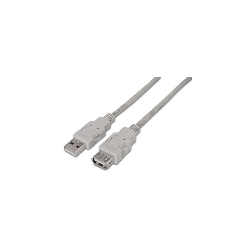 Cable alargador usb 2.0 aisens a101-0014/ usb macho - usb hembra/ hasta 2.5w/ 60mbps/ 3m/ beige