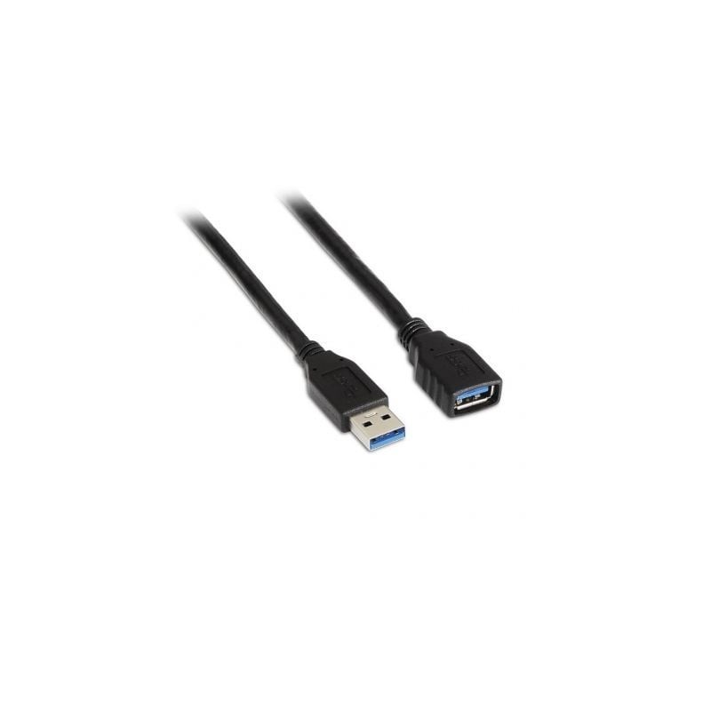 Cable alargador usb 3.0 aisens a105-0041/ usb macho - usb hembra/ hasta 9w/ 625mbps/ 1m/ negro