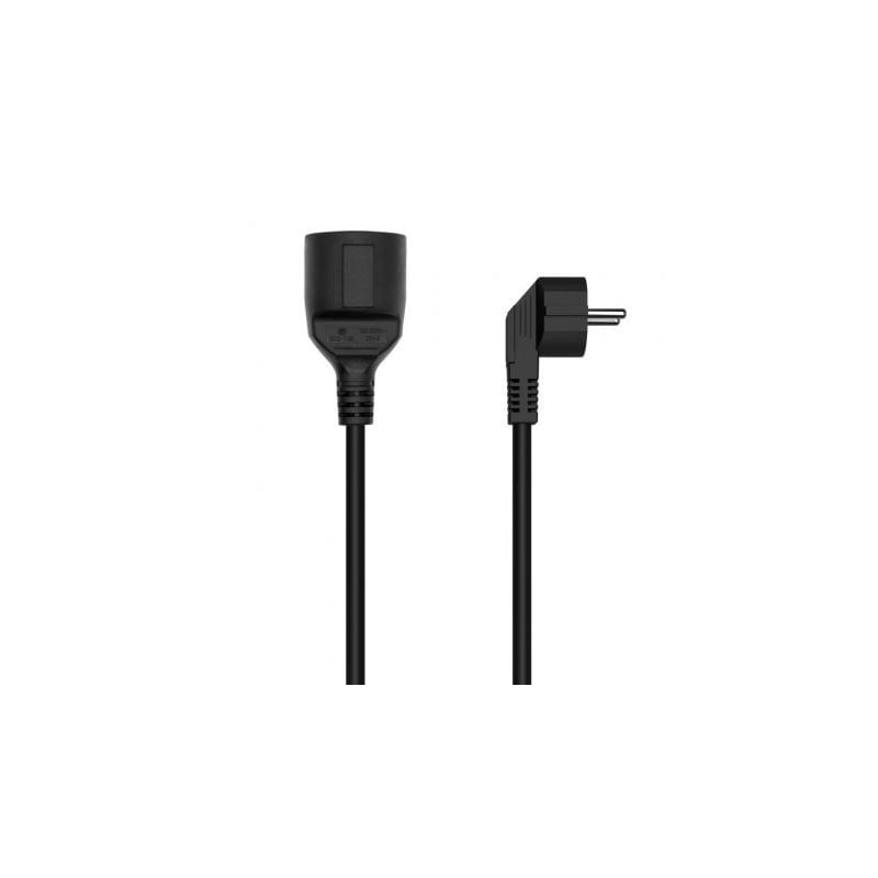 Cable alargador de alimentación aisens a132-0601/ cee7 macho - cee7 hembra/ hasta 1500w/ 3m/ negro