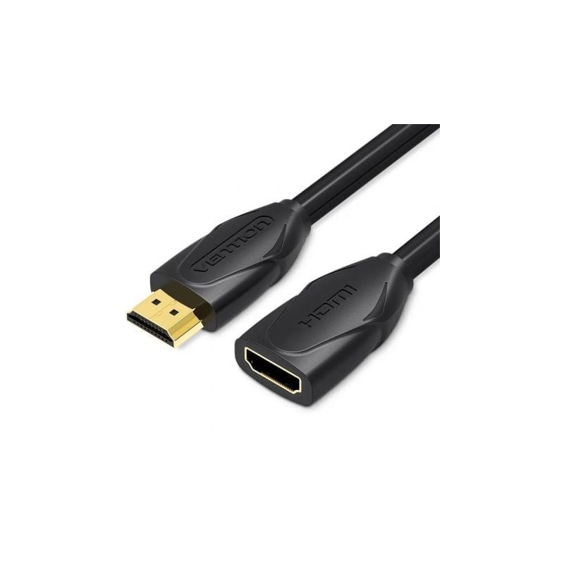 Cable alargador hdmi vention vaa-b06-b100/ hdmi macho - hdmi hembra/ 1m/ negro