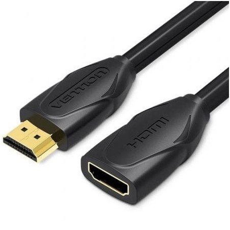 Cable alargador hdmi vention vaa-b06-b100/ hdmi macho - hdmi hembra/ 1m/ negro