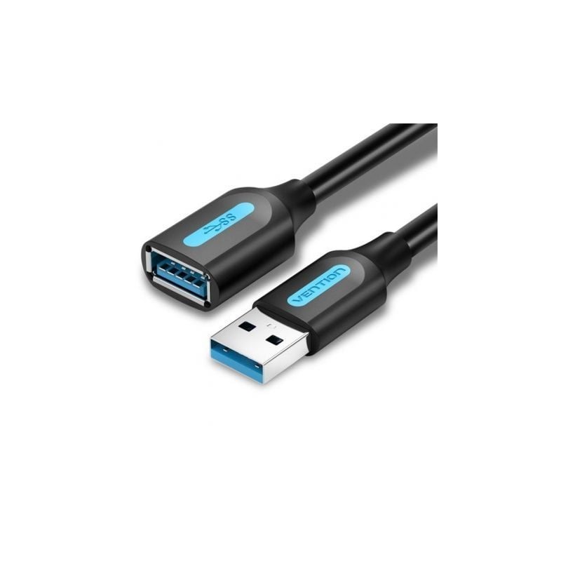 Cable alargador usb 3.0 vention cbhbi/ usb macho - usb hembra/ 5gbps/ 3m/ negro