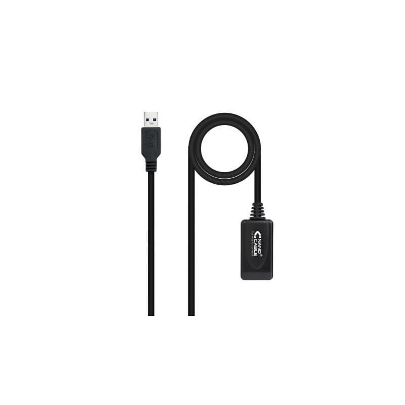 Cable alargador usb 3.0 con amplificador nanocable 10.01.0311/ usb macho - usb hembra/ 5m/ negro