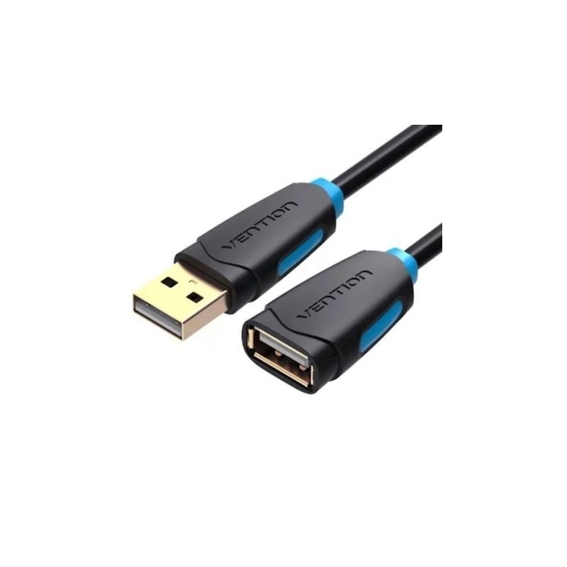 Cable alargador usb 2.0 vention cbcbi/ usb macho - usb hembra/ 3m/ negro