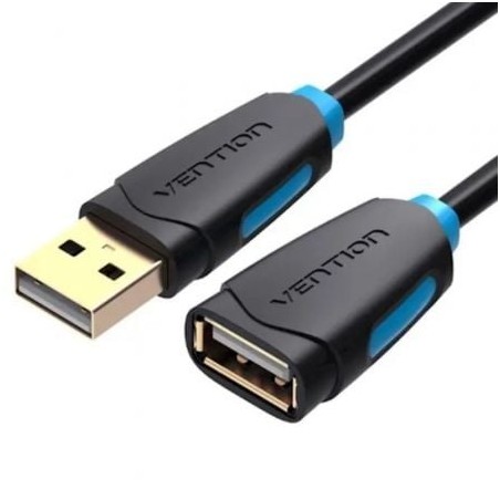 Cable alargador usb 2.0 vention cbcbi/ usb macho - usb hembra/ 3m/ negro