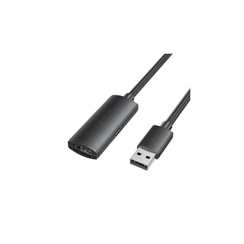 Cable alargador usb 2.0 vention cbkbl/ usb macho - usb hembra/ 480mbps/ 10m/ negro