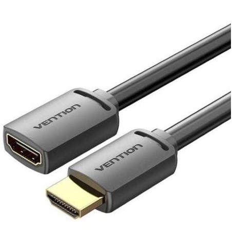 Cable alargador hdmi 4k vention ahcbg/ hdmi macho - hdmi hembra/ 1.5m/ negro