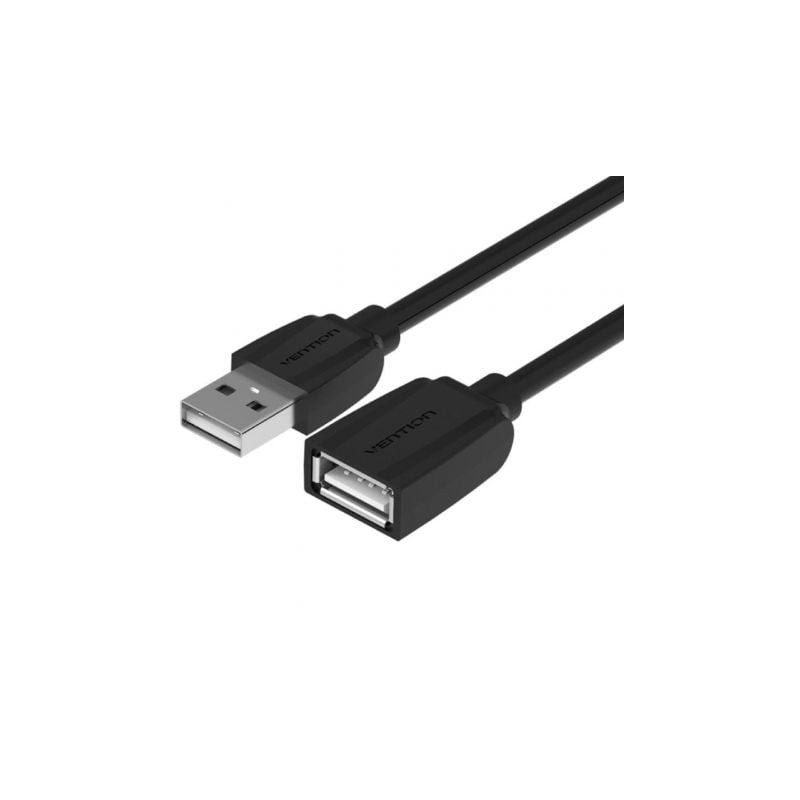 Cable alargador usb 2.0 vention vas-a44-b150/ usb macho - usb hembra/ 1.5m/ negro