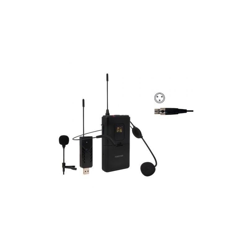 Micrófono de cabeza y solapa uhf fonestar wi-mic