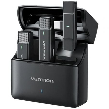 Micrófono inalámbrico con clip vention ncab0/ usb tipo-c/ incluye receptor/ 2 unidades