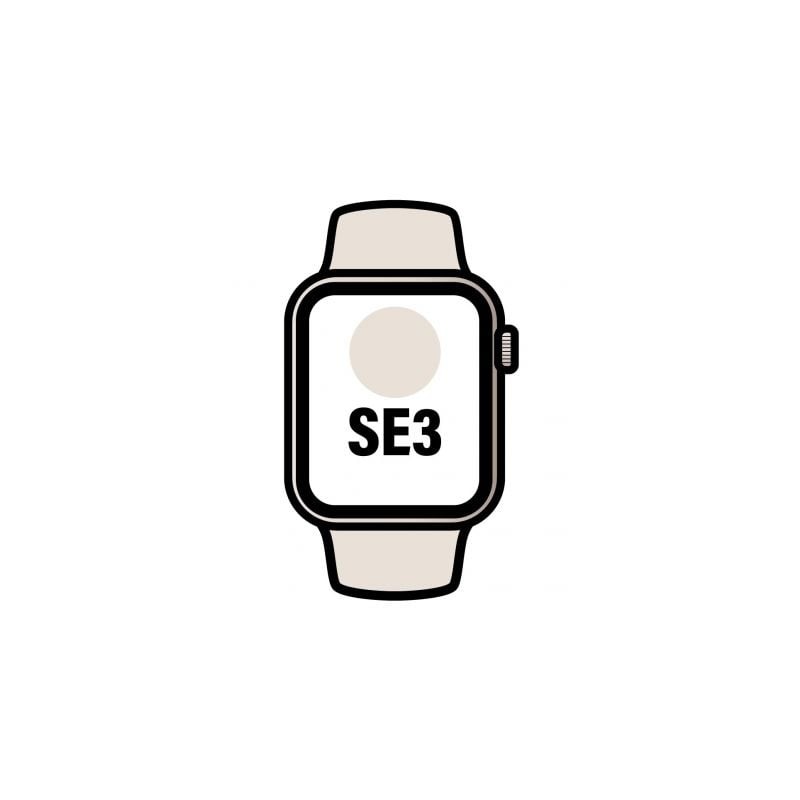 Apple watch se3/ gps/ 40mm/ caja de aluminio blanco estrella/ correa deportiva blanco estrella m/l