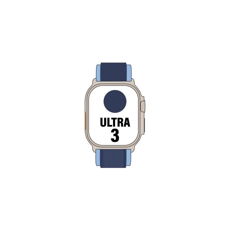 Apple watch ultra 3/ gps/ cellular/ 49mm/ caja de titanio natural/ correa loop trail azul/azul brillante s/m