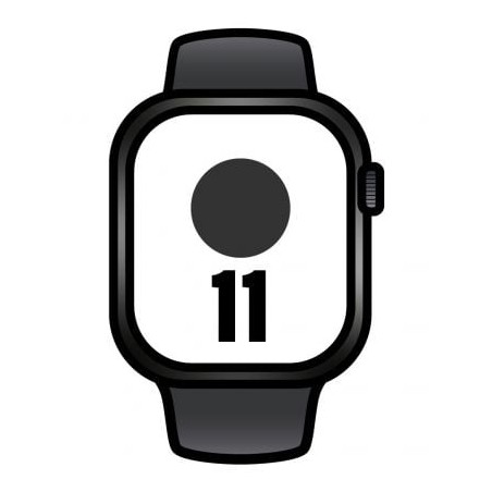 Apple watch series 11/ gps/ 42mm/ negro azabache/ correa deportiva negra (m/l)