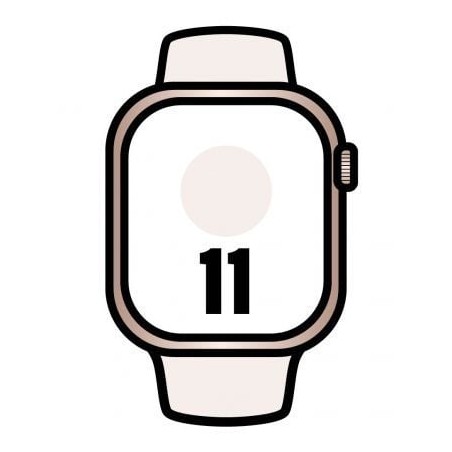 Apple watch series 11/ gps/ 42mm/ oro rosa/ correa deportiva rosa rubor (m/l)