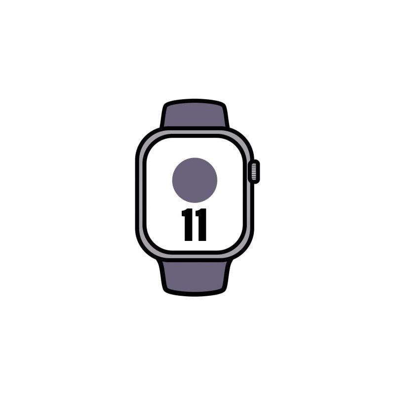 Apple watch series 11/ gps/ 42mm/ plata/ correa deportiva niebla lila (s/m)