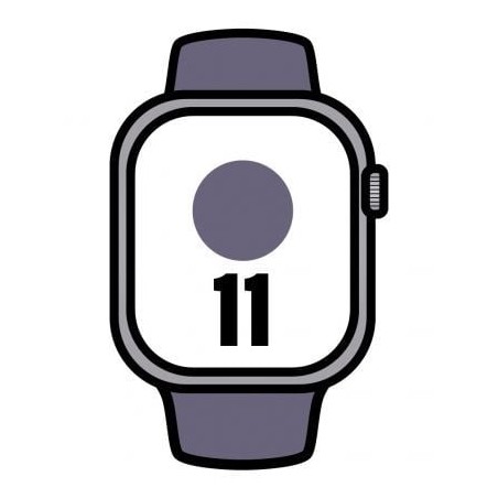 Apple watch series 11/ gps/ 42mm/ plata/ correa deportiva niebla lila (m/l)