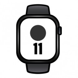 Apple watch series 11/ gps/ 46mm/ negro azabache/ correa deportiva negra (s/m)