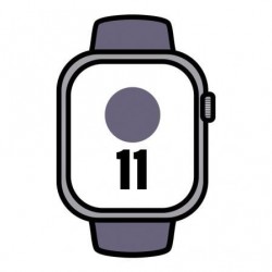 Apple watch series 11/ gps/ 46mm/ plata/ correa deportiva niebla lila (m/l)