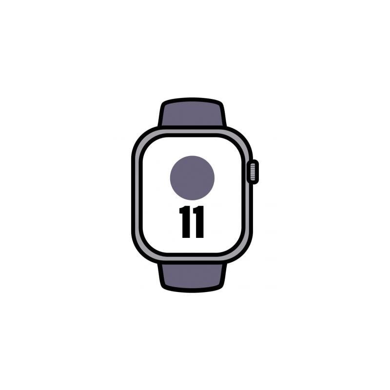 Apple watch series 11/ gps/ 46mm/ plata/ correa deportiva niebla lila (m/l)