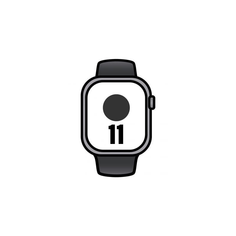 Apple watch series 11/ gps/ cellular/ 42mm/ gris espacial/ correa deportiva negra (s/m)