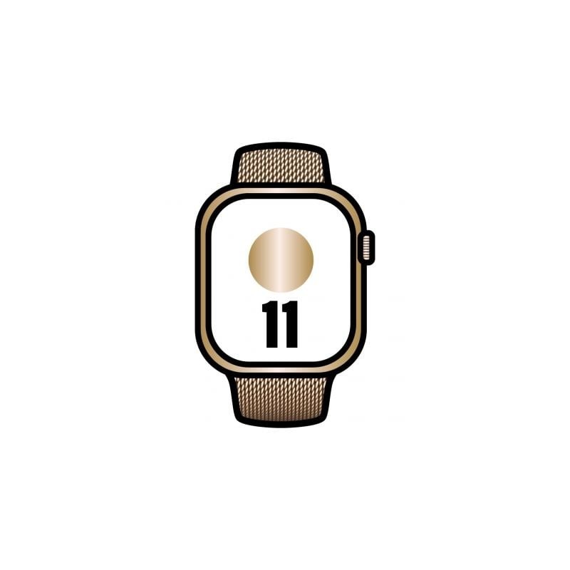 Apple watch series 11/ gps/ cellular/ 42mm/ titanio dorado/ correa dorada milanese loop