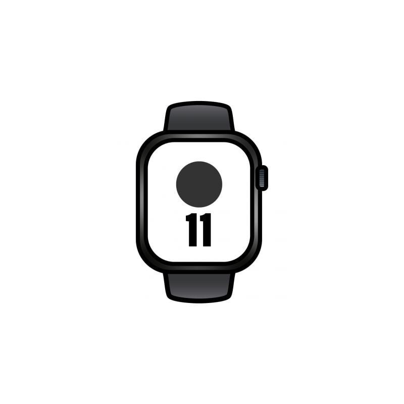 Apple watch series 11/ gps/ cellular/ 46mm/ titanio negro pizarra/ correa deportiva negro pizarra (m/l)