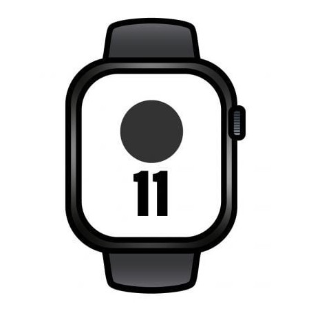 Apple watch series 11/ gps/ cellular/ 46mm/ titanio negro pizarra/ correa deportiva negro pizarra (m/l)