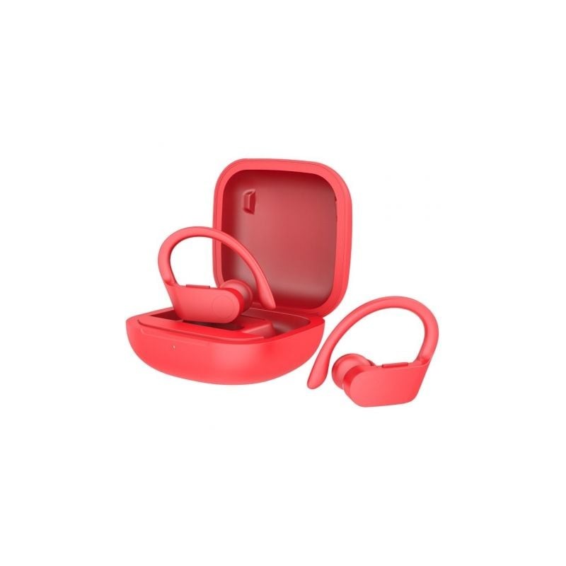Auriculares deportivos bluetooth daewoo dw2025 con estuche de carga/ autonomía 5h/ rojos