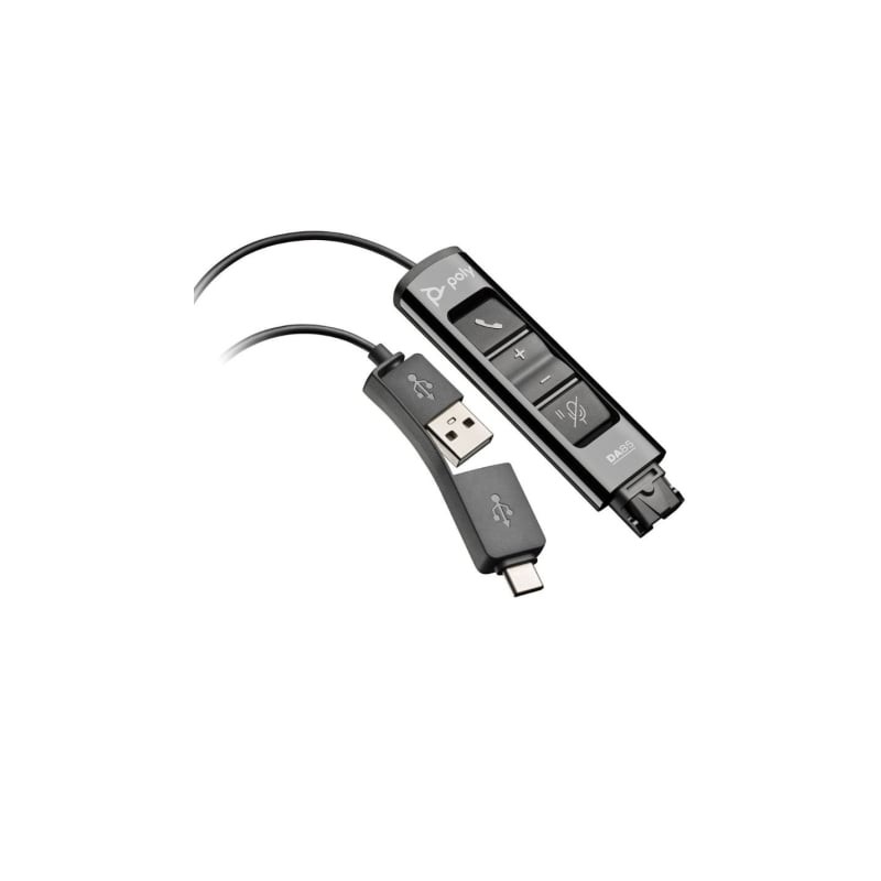 Adaptador qd usb poly da85 786c7aa/ qd macho/ usb macho - usb tipo-c macho