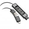 Adaptador qd usb poly da85 786c7aa/ qd macho/ usb macho - usb tipo-c macho