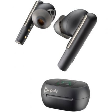 Auriculares bluetooth poly voyager free 60+ uc m con estuche de carga + adaptador bt700/ autonomía 10h/ negros