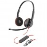 Auriculares poly blackwire 3220 + adaptador usb-c/a/ con micrófono/ bulk/ negros