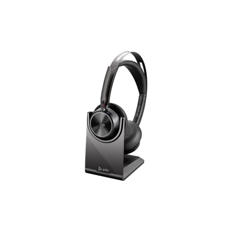Auriculares inalámbricos poly voyager focus 2 microsoft teams + adaptador usb-c-a + soporte de carga/ con micrófono/ bluetooth/
