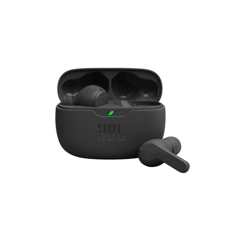 Auriculares bluetooth jbl wave beam con estuche de carga/ autonomía 8h/ negros