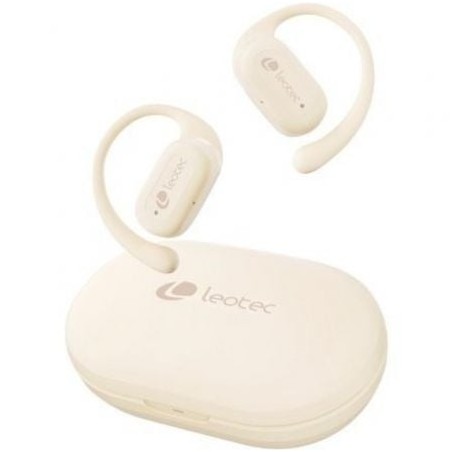 Auriculares deportivos bluetooth leotec open air zenith sport con estuche de carga/ autonomía 6.5h/ beige