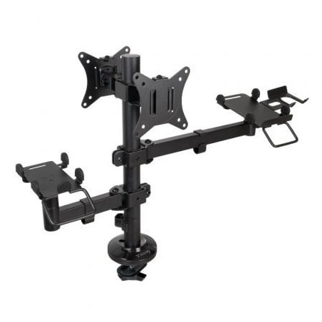 Soporte de mesa para 2 monitores, tpv, impresora, términal y lector tooq tqpm0002/ giratorio/ inclinable/ hasta 9kg