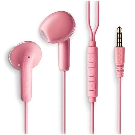Auriculares intrauditivos ngs cross flip/ con micrófono/ jack 3.5/ rosas