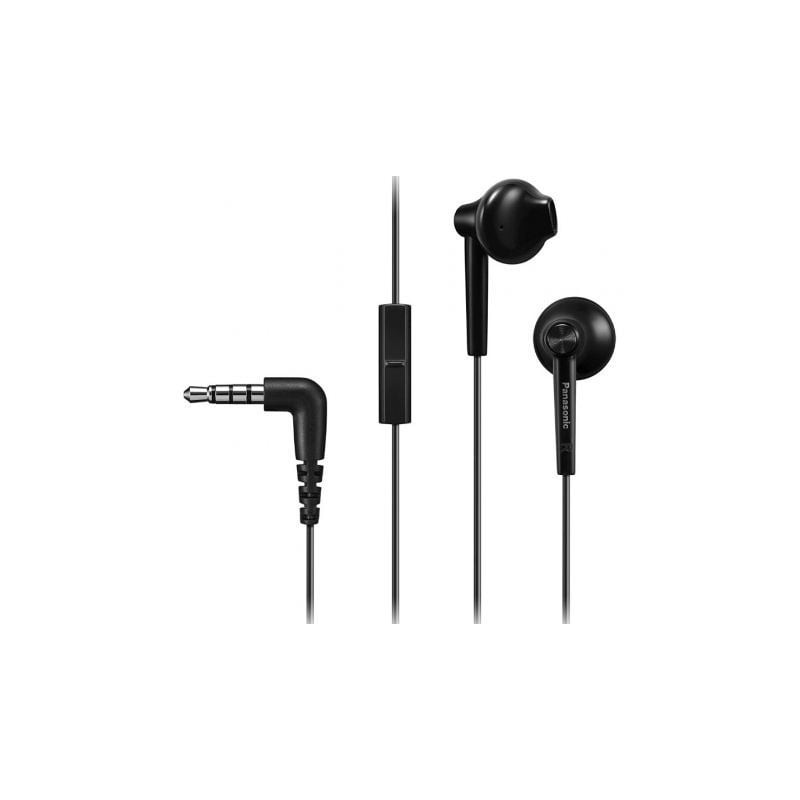 Auriculares intrauditivos panasonic rp-tcm55/ con micrófono/ jack 3.5/ negros