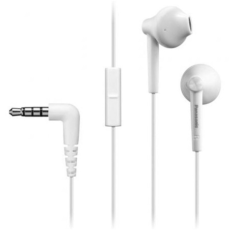 Auriculares intrauditivos panasonic rp-tcm55/ con micrófono/ jack 3.5/ blancos