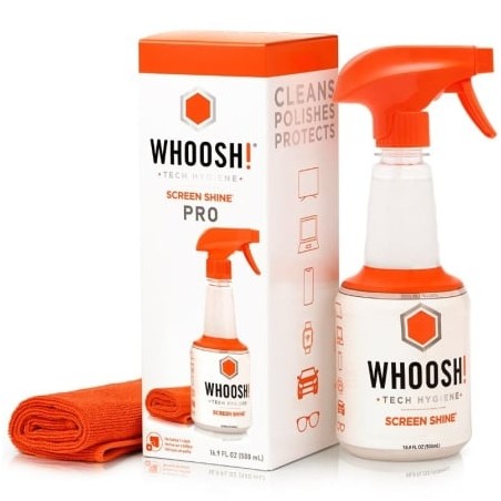 Kit limpiador de pantallas whoosh wsh005/ spray 500ml + paño microfibra