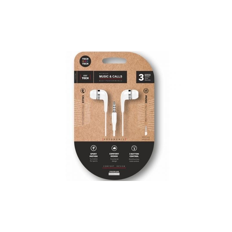 Auriculares intrauditivos tech one tech soft eartech tec1004/ con micrófono/ jack 3.5/ blancos